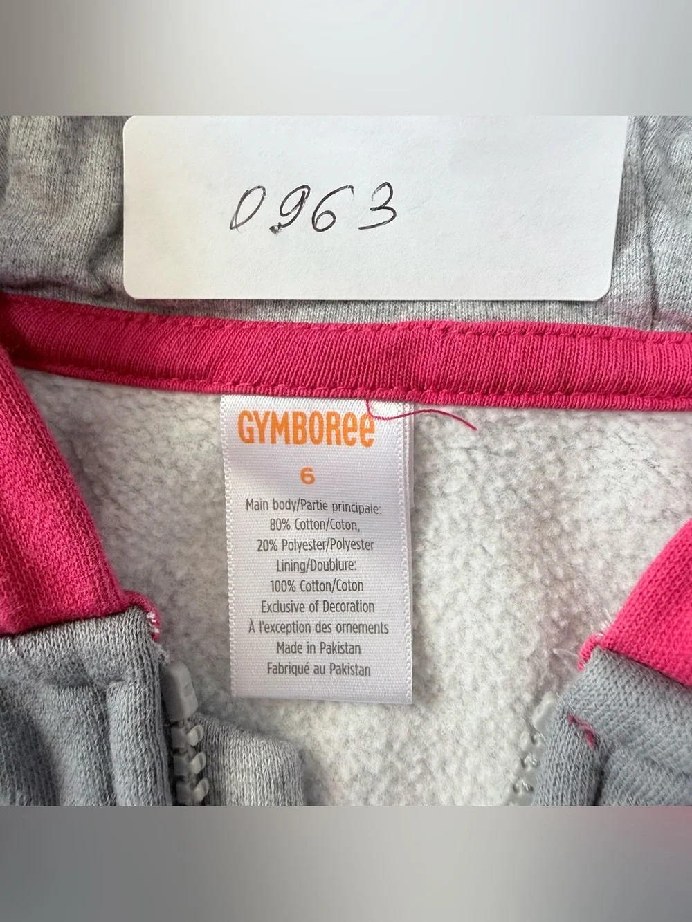 Gymboree Kids Size 6 Raccoon Full Zip Hoodie Pink Gray Animal Ears